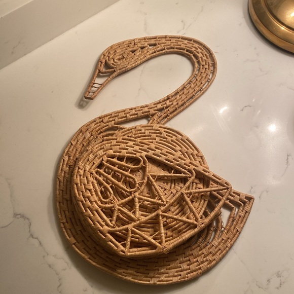 Vintage Woven Swan Wall Decor 3-piece - Picture 3 of 6